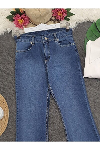 HİJABAYA High Waist Buttoned Spanish Leg Jeans