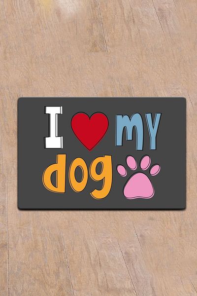 Chilai Home Pvc Cat Items - I Love My Dog, Dog Food Mat Supplies and Accessories