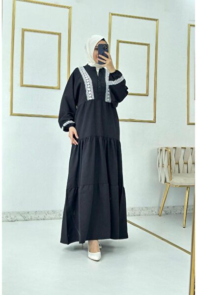 moda periy Katleya Salaş yazlık rahat kalıp pamuklu keten  Tesettür Elbise