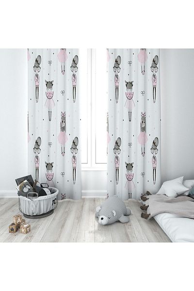 Lolla Evmila Children's Room Patterned Background Curtain