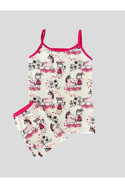 elmas kids Set boxer pentru fetiță din bumbac cu model de cal și fetiță