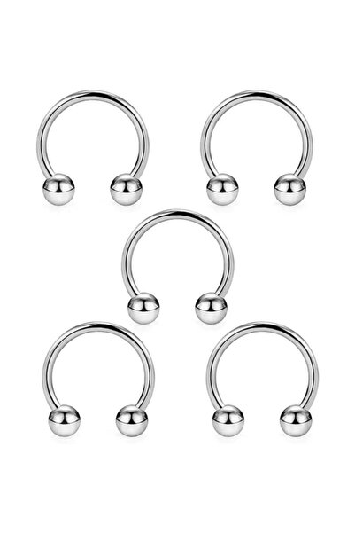 MedBlack Jewelry 316l Cerrahi Çelik Gümüş 5li Set Septum Piercing