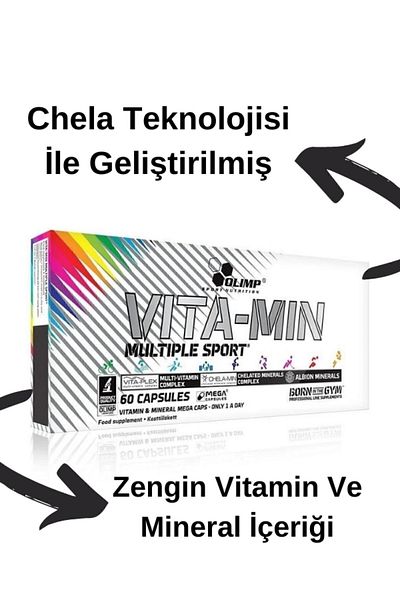 Olimp Vita-min Multiple Sport 60 Capsule A B1 B2 B12 B3 B5 B6 Biotin Copper Zinc Iron Iodine Calcium
