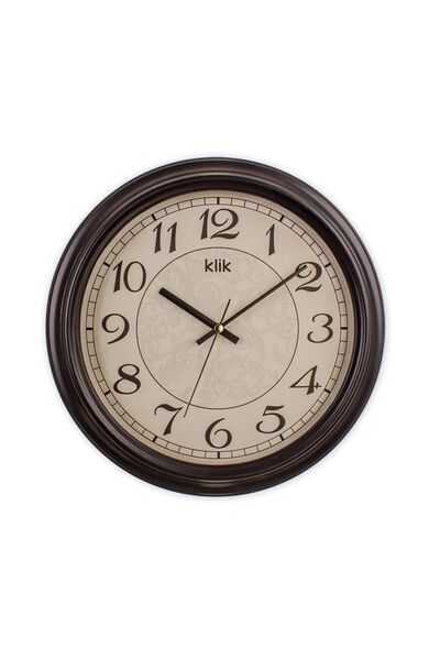Klik Alfa - Siyah Çerçeve Yuvarlak Duvar Saati