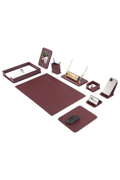 Makrofis Set de covorașe de birou Burgundy Dora - 11 piese