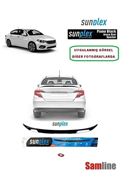SUNPLEX Fiat Egea Bagaj Spoileri 2023 Modeller Uyumlu Piano Black / Bagaj üstü Spoyleri