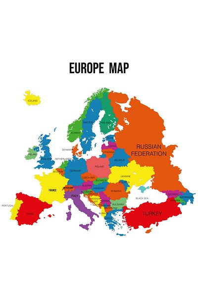 Pi Papers Europe Map, Non-Marking, Non-Adhesive Self-Retaining, Practical, Static Smart Paper Map