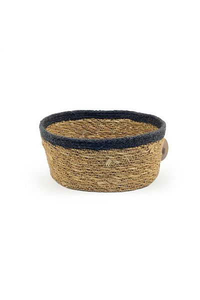 sever ithalat Beige Colored Rustic Basket - Oval Shaped Decorative Basket Knitted from Natural Materials