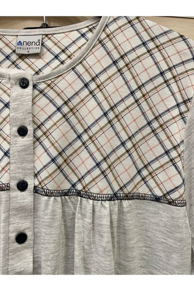 Nena Великий розмір, довгі рукави, 100% бавовна, жіночий піжамний комплект - чотири сезони