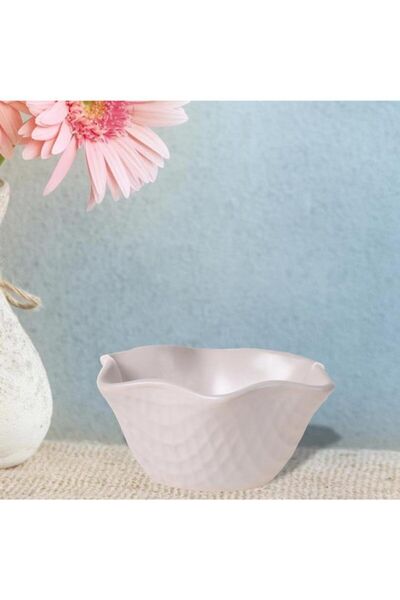 Keramika Roma 11 cm Çerezlik Mat Beyaz