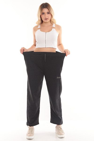 KonForYou Unisex Lace Waist Double Pocket Knitted Plus Size Oversize Sweatpants