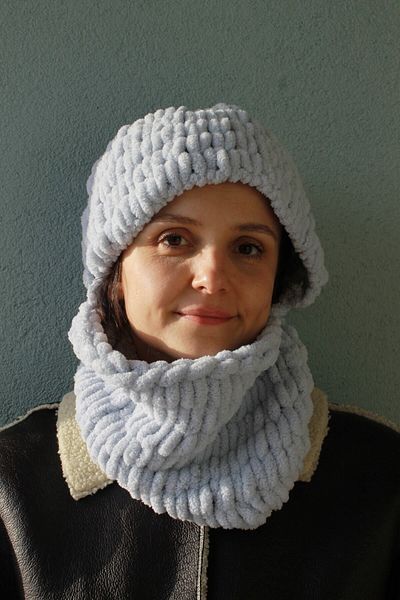 Naz Amigurumi Hand Knitted Soft Face Open Model Puffy Snow Mask Balaclava/balaklava Beanie