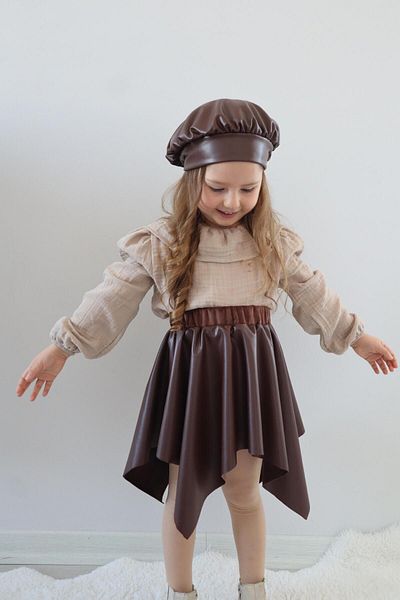 Süslüm Kids فستان قميص تنورة جلدية 2024