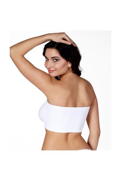 YNS Işıltı Seamless Padded Strapless Bandeo Crop Top