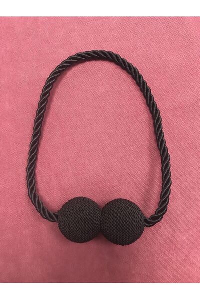 Erdoğanlar Koza Κουρτίνα με μαύρο μάνδαλο με σχοινί - Αξεσουάρ μαγνητικής πόρπης