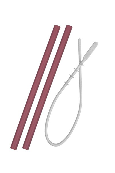 OiOi مجموعة من شفاطات سيليكون وفرشاة تنظيف باللون الوردي المخملي