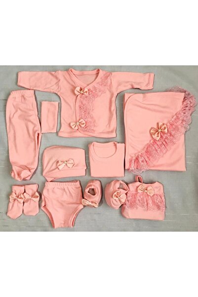 Nai baby Hastane Çıkışı 10'lu Dantel Detaylı Fiyonklu Pamuklu Hediyelik
