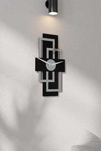 acargrafik Minimal Lüx Dekoratif Ahşap Aynalı Pleksili Duvar Saati