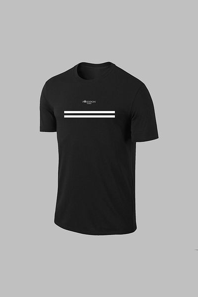 POSEIDON STORM Ανδρικό μπλουζάκι Black Dri Fabric - Στρογγυλή λαιμόκοψη, κοντό μανίκι, S-3xl