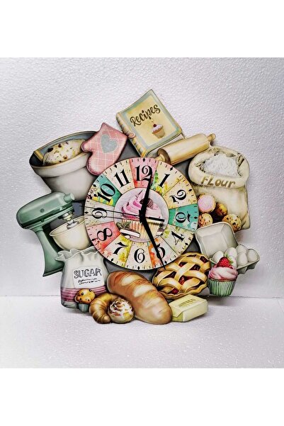 Bilge Lazer bilge Tasarım   MUTFAK (kitchen)    temalı     Duvar Saati 40 CM