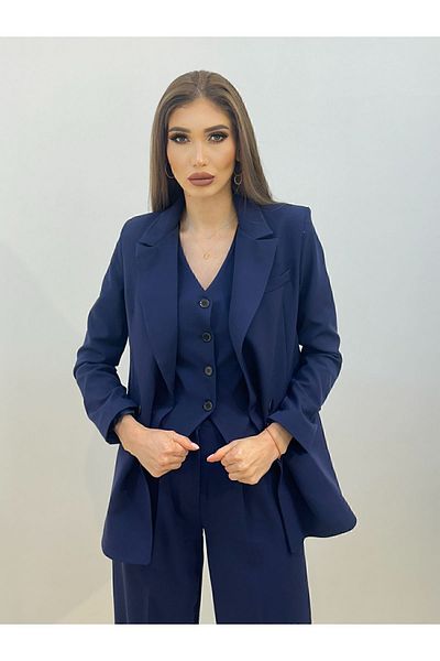 ossons Jachetă Vestă Palazzo Pantaloni Costum 3 piese