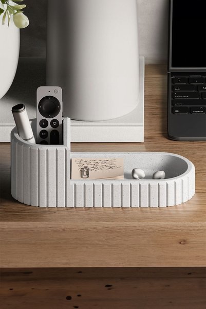 Obaco Marble Look Pen Holder Desk Organizer