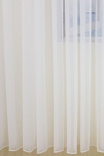 RÜYAPER Silk Linen Thin Pleat 1/3 Sewing Tulle Curtain