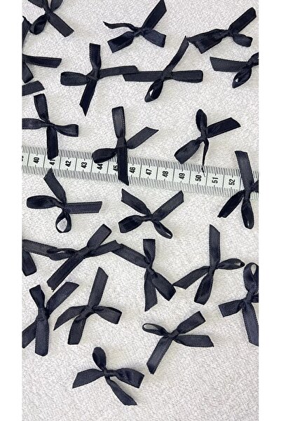 Filitask Fundita din satin negru - Panglică de 6 mm, 50 buc