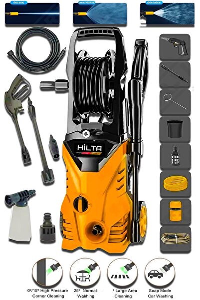 Hilta Power Alman 180-200 Bar  Bakır Sargılı Musluk Ve Kovadan Çekme Yüksek Basınçlı Bahçe Oto Yıkama Makinesi
