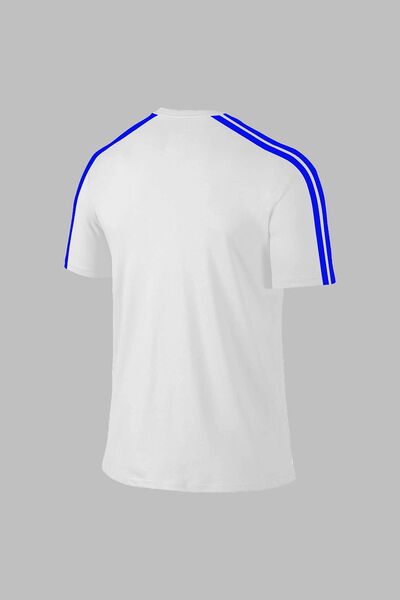 POSEIDON STORM Мъжка бяла тениска Dri-fit - с кръгло деколте, без щампа, за ходене, голям размер (4XL-10XL)