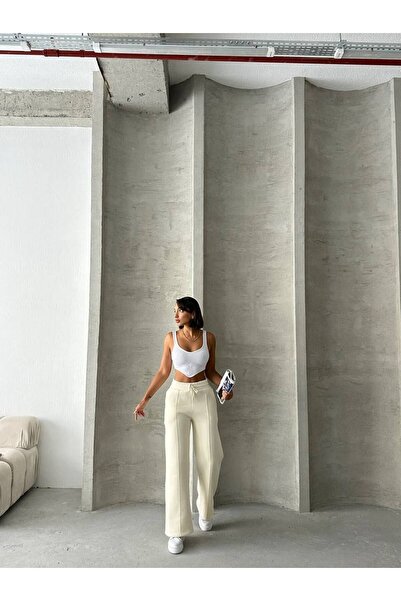 İLKCET MODA Women's Baggy Wide Leg Tracksuit Bottom