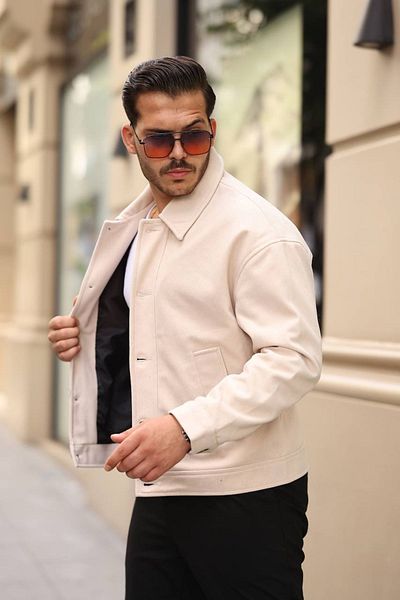 İLKCET MODA Мъжко щамповано бомбър яке