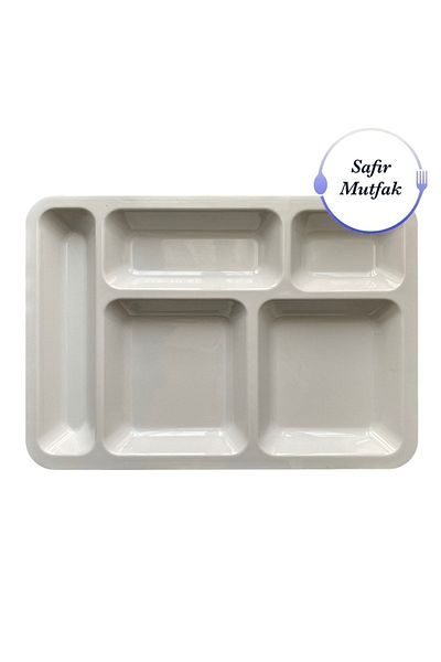 Gül Plastik 5-Eye White Table D'Hôte Plate, Table D'Hôte, Table D'Hôte
