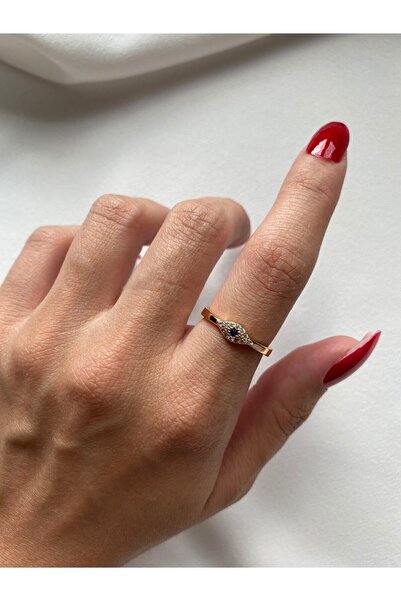 ringbox Gold Zirkon Taşlı Göz Model Yüzük