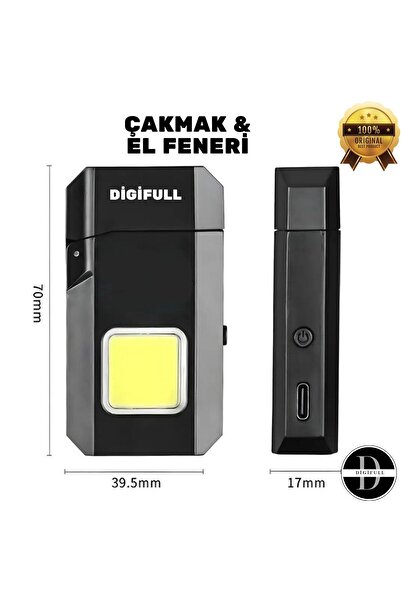 DİGİFULL Elektronik Çakmak + Led El Feneri