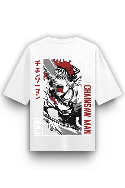 Freeyez Chainsaw Man Denji v2 Βαμβακερό μπλουζάκι με στάμπα στο πίσω μέρος κα...