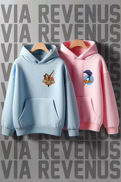 Vordevia Αγαπητό φούτερ Oversize Combination - Jackal and Road Runner Printed