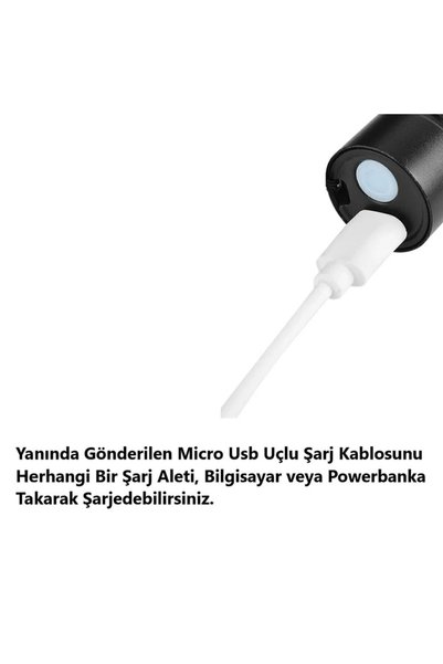 Cata Flaşörlü Şarjlı Polis El Feneri 3 Fonksiyonlu 8024 Ct-8024