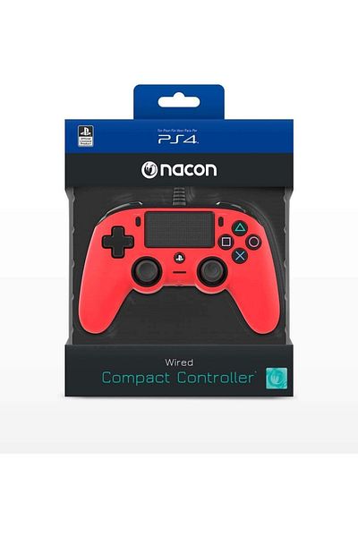 Nacon Wired Compact Controller for PlayStation 4 - Red