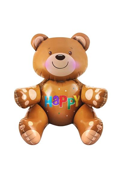 Parti Furyası Teddy Bear Foil Balloon - Brown Tones Sitting Teddy Bear Foil Balloon