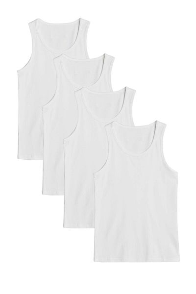 QKK 4-Piece Classic White Men's Athlete - 100% Cotton Q.U.O.1.K.0K.A3.K.0O.T.A4