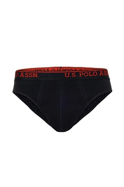 U.S. Polo Assn. Erkek Likralı Pamuklu 3'lü Paket Lacivert - Antrasit - Siyah Slip Külot