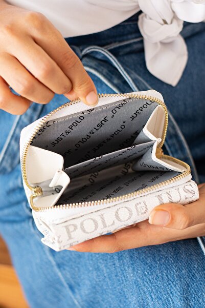 Just Polo Women's Wallet with Folding Magnetic Text Printed