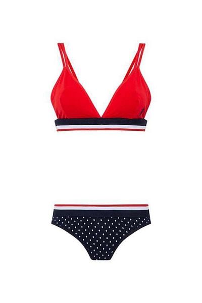 U.S. Polo Assn. Women's Red Bustier Slip Set