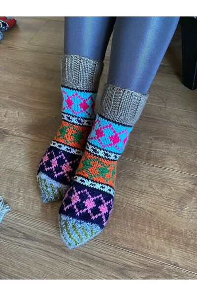 MESKSTORE El Örgüsü Kısa Çorap 37 Den 40 Numaraya Kadar Uygundur