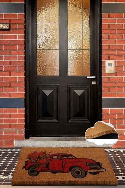 Chilai Home Coco Vintage Car Natural Koko Mat, Bristle Door Mat