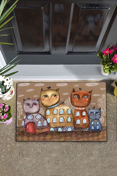 Chilai Home PVC изтривалки за врати Pittura Gatto със специален дизайн, интериорни и екстериорни