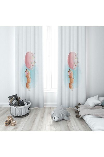 Lolla Flying Fox White Background Curtain 170
