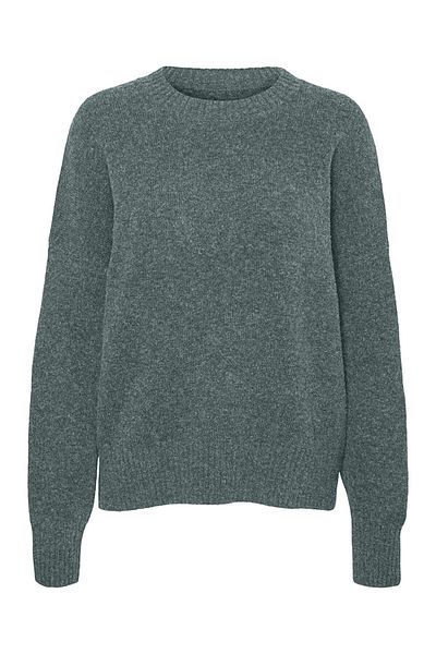 Vero Moda Strickpullover Locker geschnitten Rundhals Gerippte Ärmelbündchen Tief angesetzte Schulter Pullover