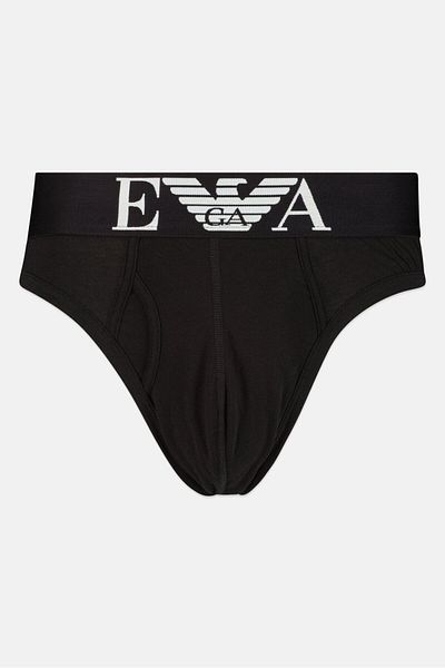 Emporio Armani Men Brand Logo Brief, Black